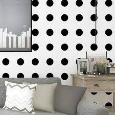black polka dots wallpaper roll