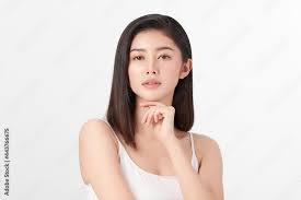 Beautiful young asian woman with clean fresh skin on white background, Face  care, Facial treatment, Cosmetology, beauty and spa, Asian women portrait.  Stock Photo | Adobe Stock gambar png