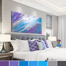 Purple Blue Gray Canvas Wall Art For