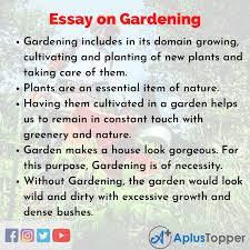 essay on gardening gardening essay