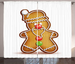 gingerbread man curtains 2 panels set