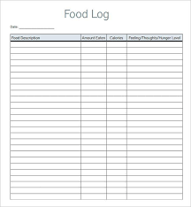 Food Log Spreadsheet Template In Excel Format Calorie Counter