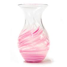 Medium Pink White Swirl Vase