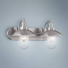 Downtown Edison 18 1 2 Wide Brushed Nickel Bathroom Light 2y638 Lamps Plus