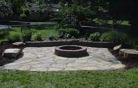 Flagstone Patio With Fire Pit