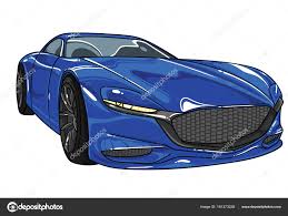blue color sport car mazda vector