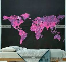 World Map Tie Dye Wall Hanging Tapestry