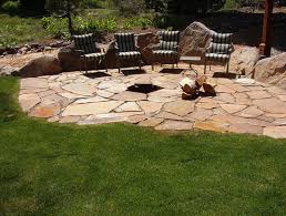 Flagstone Patio With Fire Pit