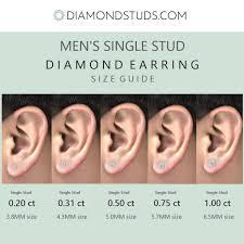men s single diamond earring size guide