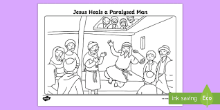 Peter heals the lame man is a powerful story filled with life changing truth. Jesus Heals A Paralyzed Man Coloring Page Teacher Made