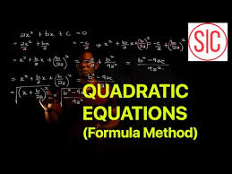 Quadratic Equations Formula Method