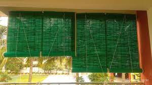bamboo balcony green curtain use home