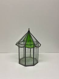 Vintage Stained Glass Terrarium With