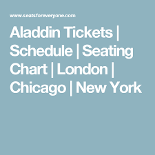 Aladdin Seatsforeveryone Com Aladdin Tickets Aladdin
