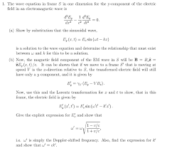 Solved 1 The Wave Equation In Frame S