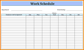 Job Schedule Template Work Schedule Template 5 Days Job Search