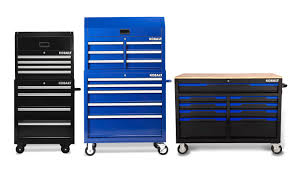 open drawers on a kobalt tool chest