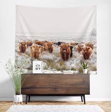 Highland Cow Tapestry Wall Hanging Art