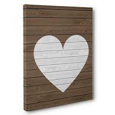 Hand Crafted Wooden Heart Canvas