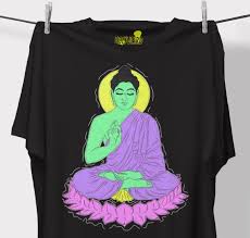 Neon Buddha Meditation Yoga T Shirt Unique T Shirts Weird T Shirts Weird Tumblr Modern Yogi T Shirt