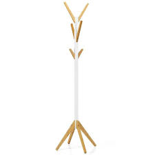 Costway White Bamboo Coat Rack Stand