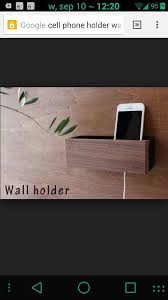 Cell Phone Wall Mounted Wooden Shelf