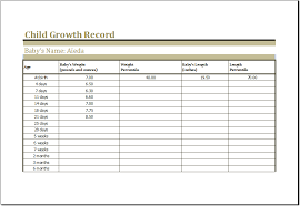 Ms Excel Child Growth Chart Template Word Excel Templates