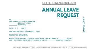 request letter for annual leave