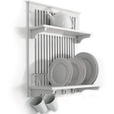 Wall Mounted White Kitchen Plate Rack