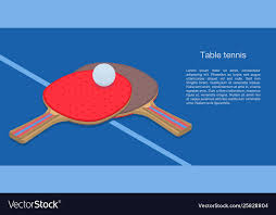 table tennis concept banner isometric