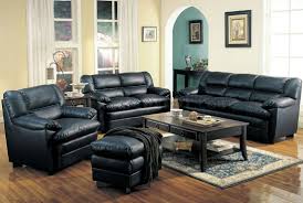 black bonded leather contemporary sofa