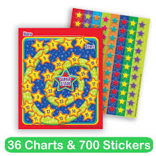 Swirling Stars Reward Charts Stickers Set