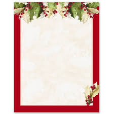 Holly Christmas Letterhead Paperdirects