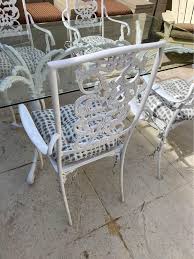 White Patio Set 4 Chairs And Glass
