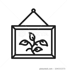 Wooden Wall Frame Icon Image Stock