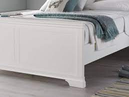 caux white wooden bed frame