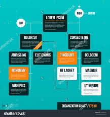 Modern Organizational Chart Template On Turquoise Background