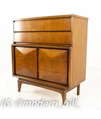 Sauder designers travel the world and bring back the best and latest in style, finish, and color trends. Restored United Mid Century Diamond 8 Drawer Walnut Highboy Dresser