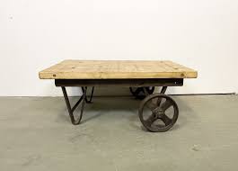 Industrial Coffee Table Cart 1950s For