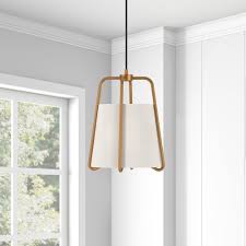 Shop Marduk Contemporary Antique Pendant With White Linen Shade On Sale Overstock 23142074 Blackened Bronze