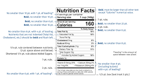 fda nutrition facts label font style