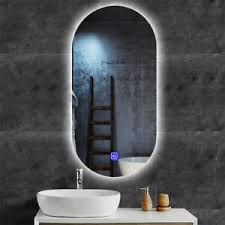 Aspire to spice up the bathroom interior or want to our bathroom vanity mirrors are specially designed to elevate the daily prepping routine. Oval Back Lit Led Mirror Bathroom Vanity Touch Button Anti Fogger Slimline Ebay