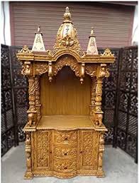pooja cabinet mandir wooden temple