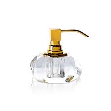 Crystal Glass Soap Dispenser Gold Pump