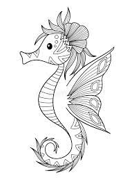 Free rapunzel coloring pages to print disney princess w5d6c. Sea Doodle Coloring Book Page Seahorse Stock Vector Illustration Of Design Drawing 150736350