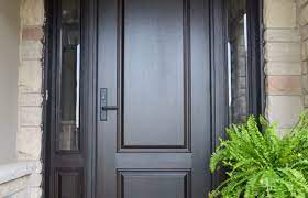 stained fiberglass entry doors