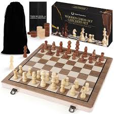 Amazon.com: Chess Sets - 15 Inch Wooden Magnetic Chess & Checkers Set Board  Game - with 2 Extra Queen Pieces - Chess Sets for Adults - Chess Set for  Kids : Toys & Games
