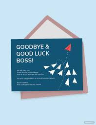 farewell card template for boss in