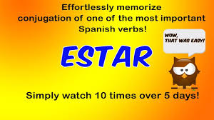 Spanish Verbs Estar Conjugation Present Tense