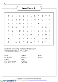 The word list should be based on a single theme or topic. Word Search Random Worksheet